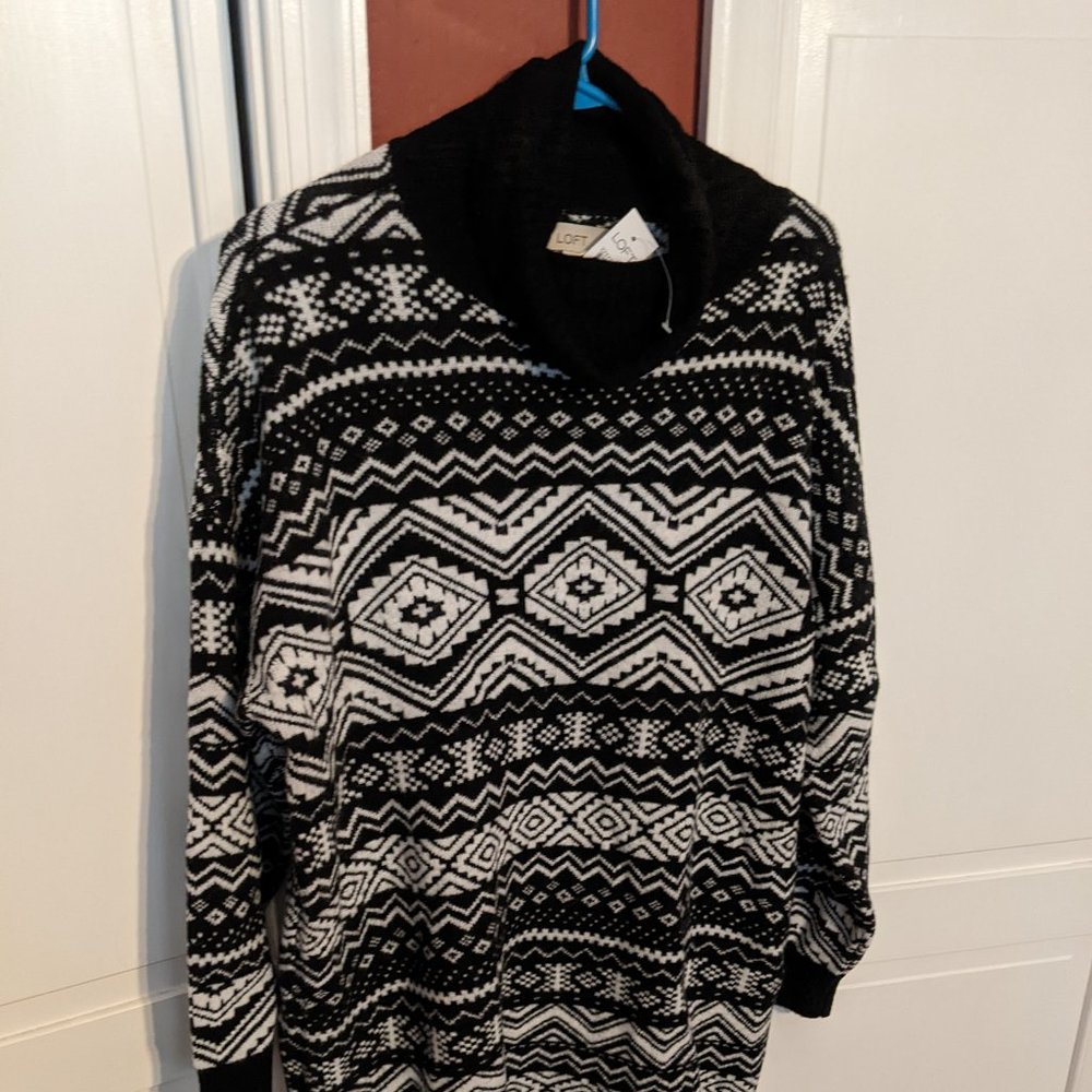 Loft Fair Isle Turtleneck Sweater Dress